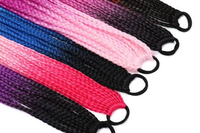 三つ編みエクステヘアゴム